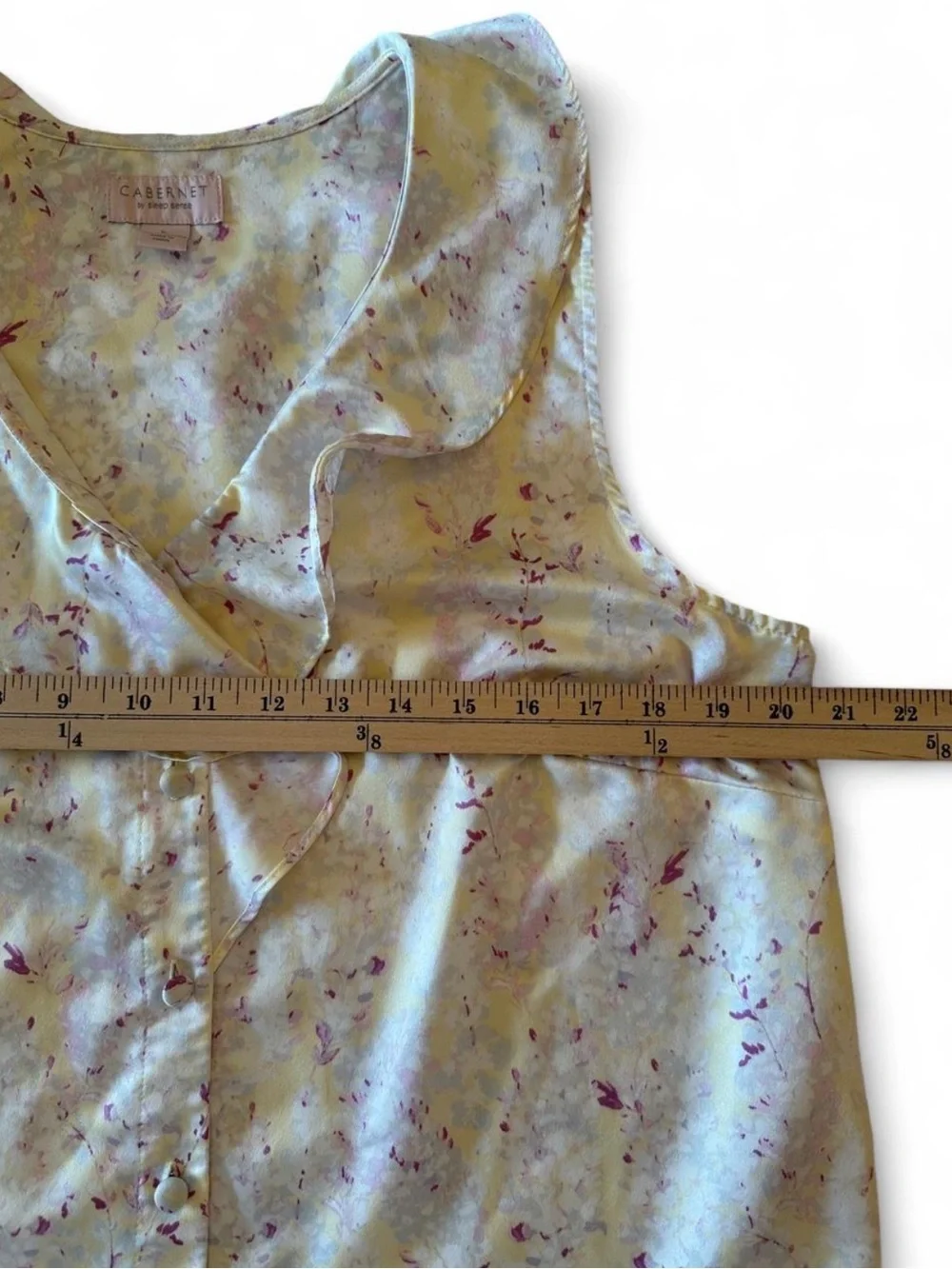 Cabernet Silk Satin Floral Capri Pajama Set L Ruffle Coquette Cottagecore